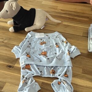 American Eagle Outfitters Light Blue Halloween Snoopy Pet Pajamas